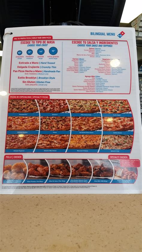 domino's pizza gulf shores menu